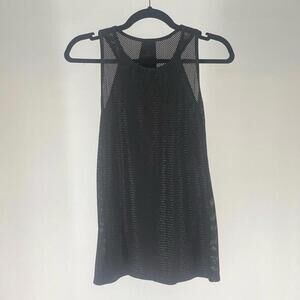 Stylish Black Mesh Tank Top